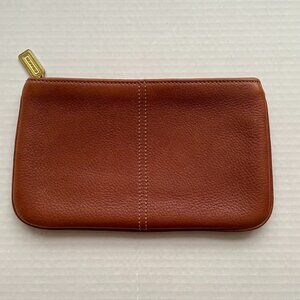 Vintage luxury Coach Sonoma leather pouch clutch caramel brown and brass #4970